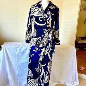 Zara Retro Print Wrap Dress NWOT